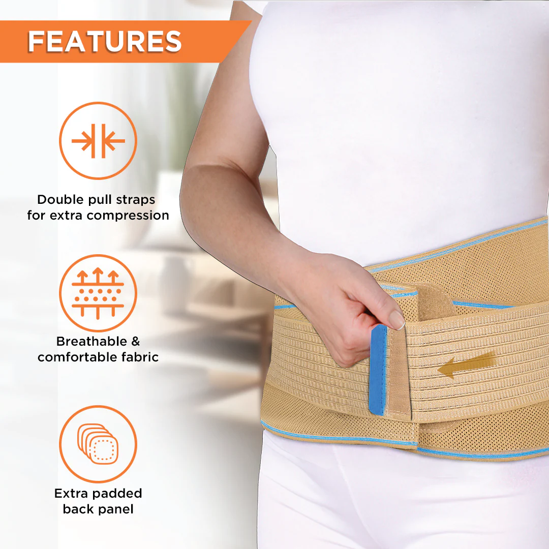 Sacro Lumbar Belt (Mild Support) | Corrects Posture & Relieves Back Pain (Beige) - Image 2